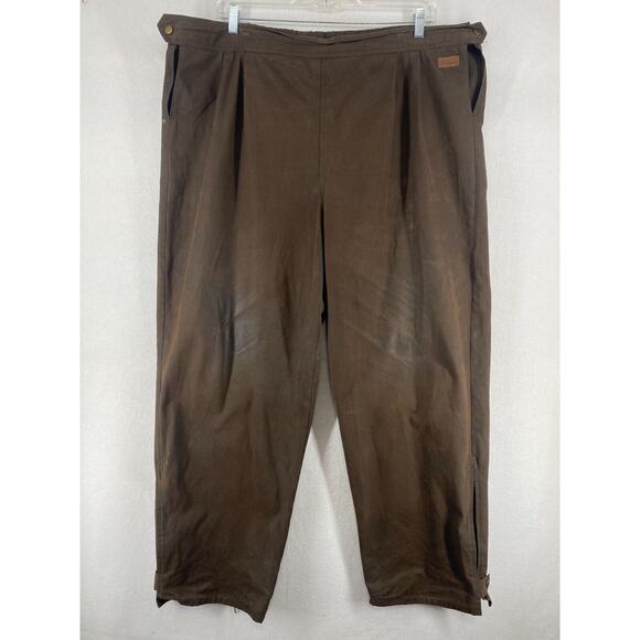 OUTBACK TRADING Pants Mens 2XL Oilskin Overpants Western Waterproof Cotton Brown - Picture 1 of 16